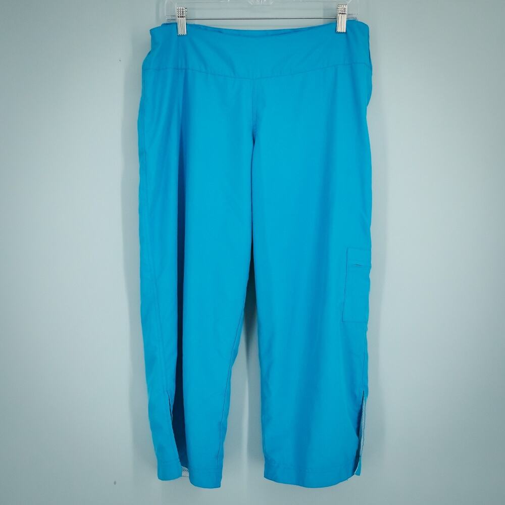 Lululemon Size 10 Aqua Blue Side Zip Cropped Crop Straight Leg Cargo Casual Pant